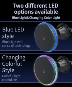 Alternative view of 30W Magnetic Car Wireless Charger RGB For iPhone 12 13 14 15 Pro Max Macsafe Car Phone Holder Stand Mount Fast Charging Station