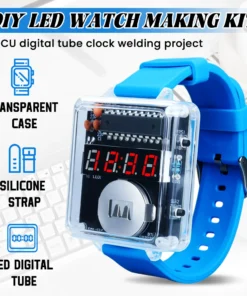 DIY Electronic Watch Kit LED Digital Tube Display Creative Soldering Project Transparent Case 3V DIY Kit Electronic