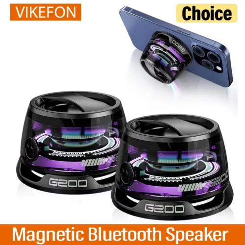 Portable Bluetooth Speaker with RGB Light and Phone Holder - Wireless Mini Stereo for Travel