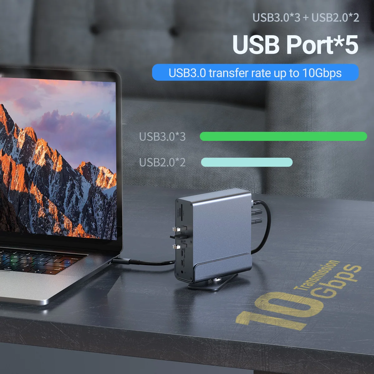 USB-C Hub Docking Station with HDMI Output and Power Delivery for Laptops - Image 6