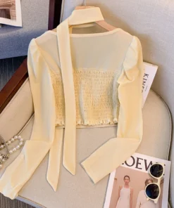 Alternative view of Women's Coffee Cropped T-shirt Harajuku Korean Y2k Tees Top Vintage 90s Aesthetic Long Sleeve T-shirts 2000s Clothes Autumn 2025