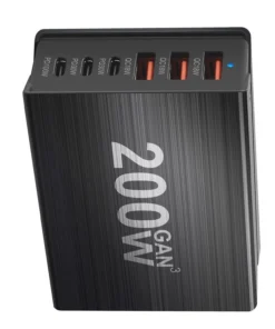 Alternative view of USB-C Fast Charning 200W 6-Port Charging Station Hub PD Charger for Phones and Tablets, Portable Design