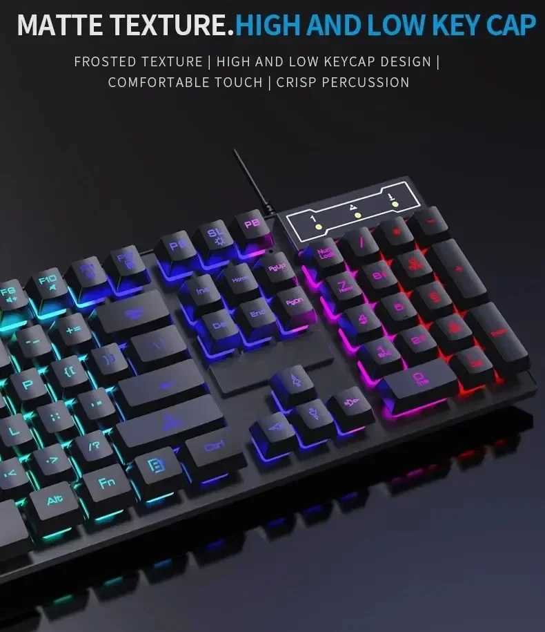 Wired Backlit Mechanical Gaming Keyboard and Mouse Set with Waterproof Luminous Design for PC and Laptop Gamers - Image 5