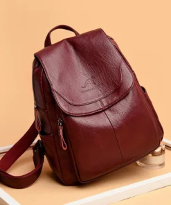 Alternative view of Ladies Bookbag Rucksack Women Large Capacity Backpack Purses High Quality PU Leather Female Vintage School Bags Travel Bagpack