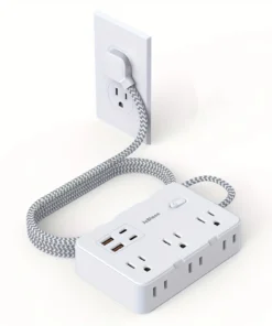 US Plug AC Outlet Multiprise Power Strip Braided Extension Cord Smart Home Electrical Socket Network Filter USB Type-C Charging