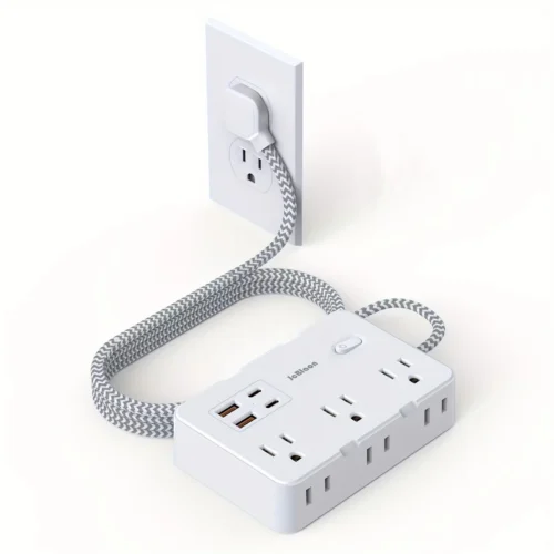 US Plug AC Outlet Multiprise Power Strip Braided Extension Cord Smart Home Electrical Socket Network Filter USB Type-C Charging