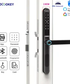 Slim Waterproof Smart Lock - 2.8CM, Fingerprint and Password Access, Compatible with TTlock App and Alexa