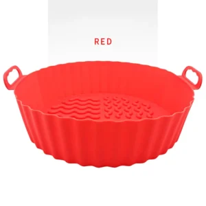 Silicone Air Fryer Liners - Non-Stick, Reusable, Food Safe for Easy Cooking - 1pc Red