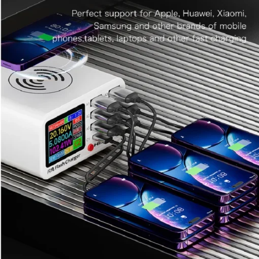 8-Port USB Hub Charging Station with 100W Wireless Charging for MacBook Pro, Air, DELL, iPad, and Samsung Galaxy - Image 6