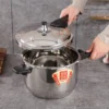 Stainless Steel Pressure Cooker with Induction-Ready Design for Efficient Stewing
