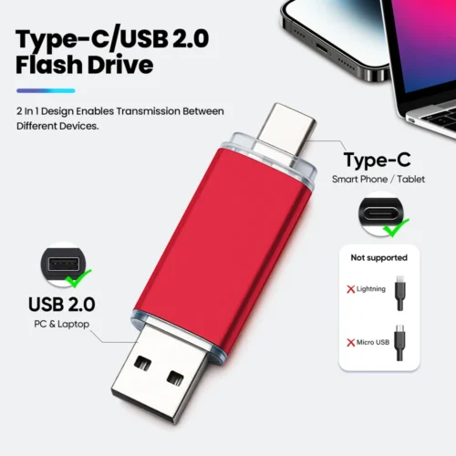 Alternative view of SanDisk 128GB USB Type-C Metal Flash Drive - Versatile Storage for Smartphones and TVs