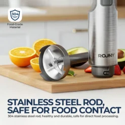 Alternative view of 4-in-1 Immersion Blender with 1000W Power, Stainless Steel Design, Includes Mixing Beaker and Processor