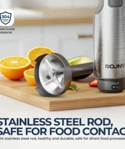 Alternative view of ROUNY 4-in-1 Immersion Blender with 1000W Power, Stainless Steel, Includes Mixing Beaker and Processor