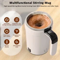 Alternative view of Portable Electric Blender Cup - Automatic Self-Stirring Mixer for Coffee, Milk, and Protein Powder Users