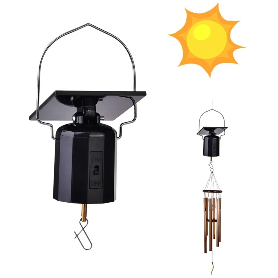 Solar Powered Wind Chimes - Eco-Friendly Hanging Spinner with Hook - Image 6