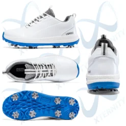 Alternative view of Men's Golf Shoes with Waterproof Design and Non-Slip Spikes
