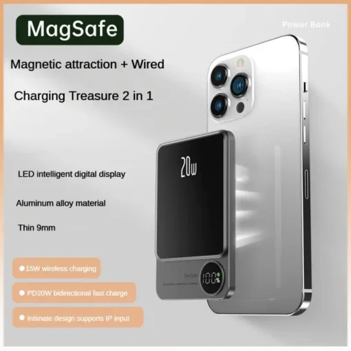 Magnetic Wireless Power Bank - 10,000mAh Fast Charger for iPhone Users - Image 2