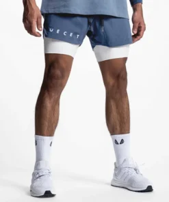 Mens Gyms Fitness 2 in 1 Quick Dry Shorts Summer Running Bodybuilding Jogging Casual Short Pants Workout Male Basketball Bottoms