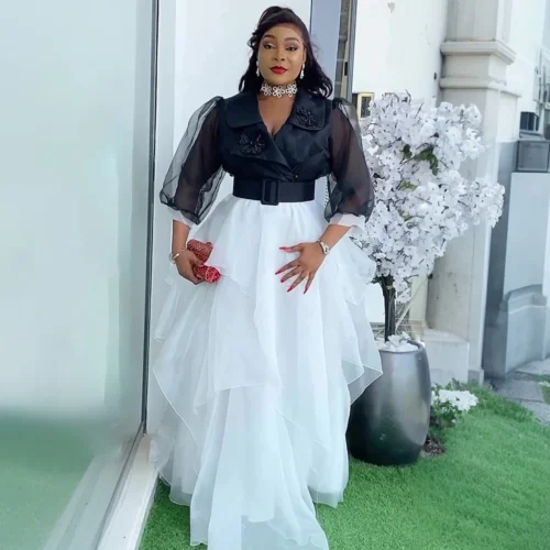 Alternative view of Plus Size African Party Dress for Women - Elegant Ankara Maxi Gown for Weddings and Evening Events