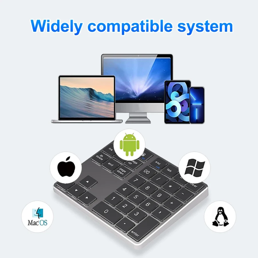 Dual Mode Numeric Keypad 2.4G Wireless Keyboard Dual Bluetooth Keyboard Digital Keyboard 300mAh Battery Rechargeable Numpad - Image 5