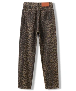Alternative view of Leopard Print High Waisted Wide Leg Jeans for Women