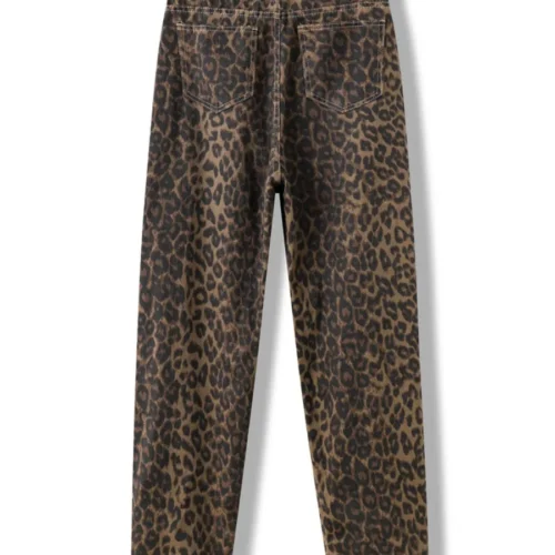 Alternative view of Leopard Print High Waisted Wide Leg Jeans for Women