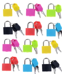 Alternative view of Mini Steel Padlocks - 22mm with 2 Keys in Colored Cases - Set of 5