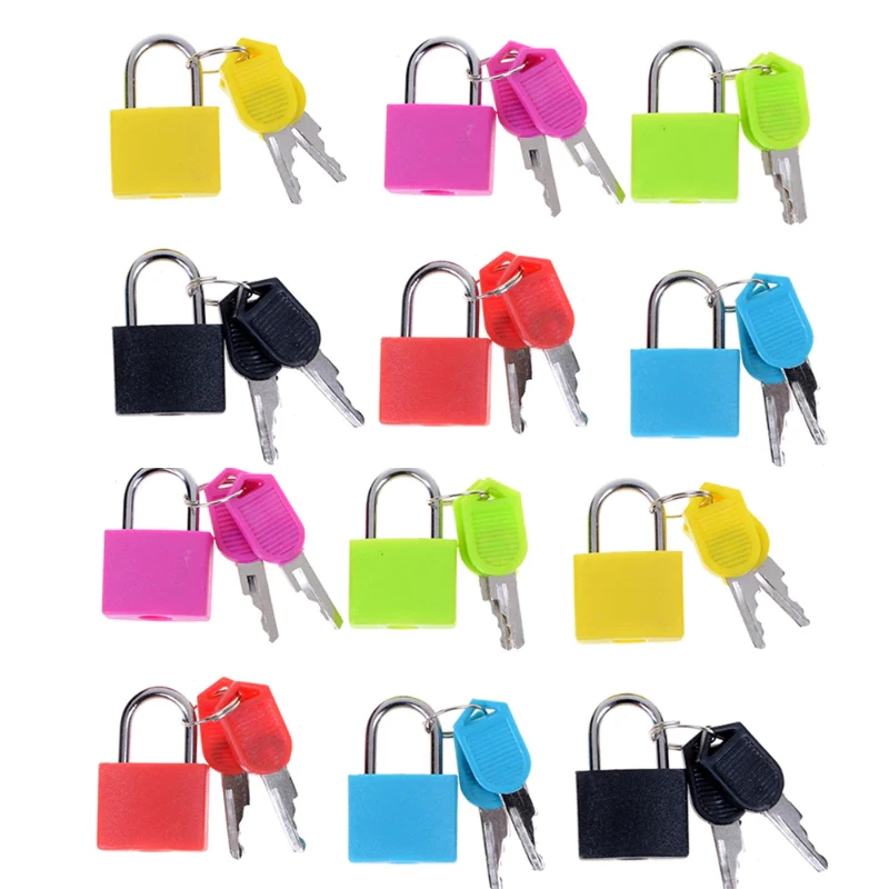 Mini Steel Padlocks - 22mm with 2 Keys in Colored Cases - Set of 5 - Image 2