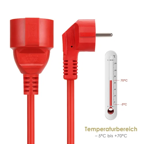 Alternative view of Power Strip Extension Cord 5/10/20m Cable 16A EU Outlets 4000w Electric Schuko 1.0mm Red Indoor Outdoor Plug Sockets Engineering