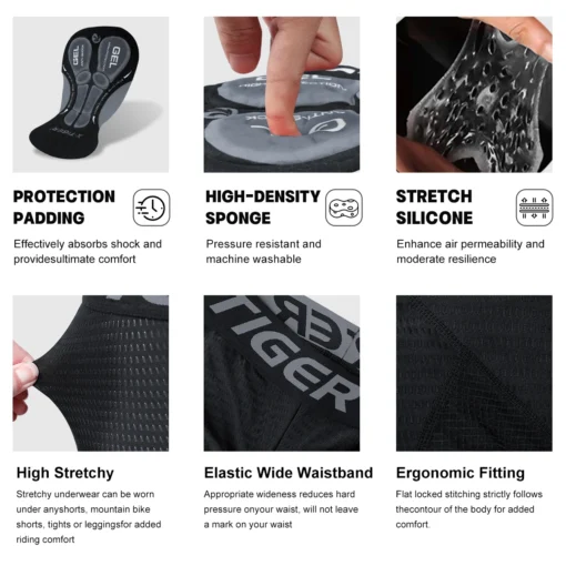 Men's Cycling Shorts with 5D Padding and Anti-Slip Grips for Ultimate Comfort - Image 4