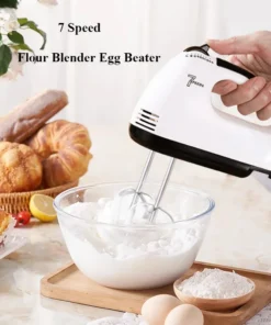 Alternative view of Electric Handheld Mixer with 7-Speed Settings - Ideal for Baking and Whipping Dough, Cream, and Eggs