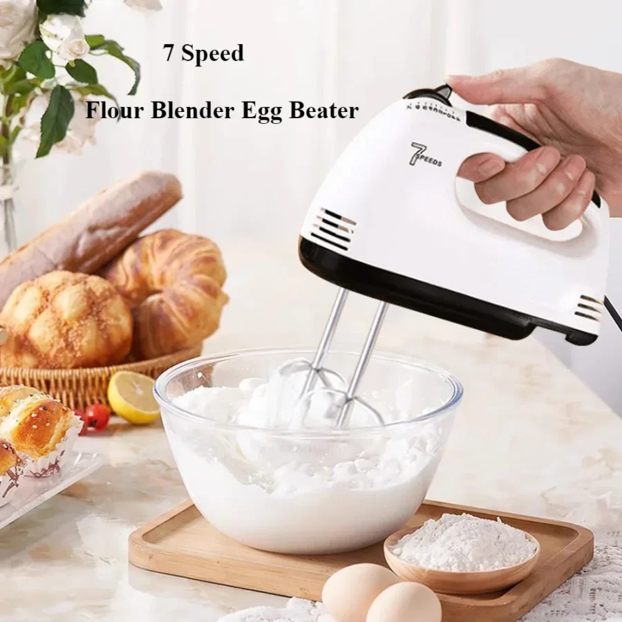 Electric Handheld Mixer with 7-Speed Settings - Ideal for Baking and Whipping Dough, Cream, and Eggs - Image 2