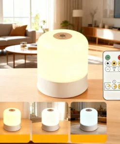 Alternative view of LED Night Light Dimmable Rechargeable/Plug-in Desktop Bedroom Bedside Lighting Decorative Touchscreen Reading RGB Desk Lamp