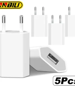 NNBILI 5V 1A EU Plug USB Phone Charger for iPhone, Samsung, Xiaomi, and Huawei