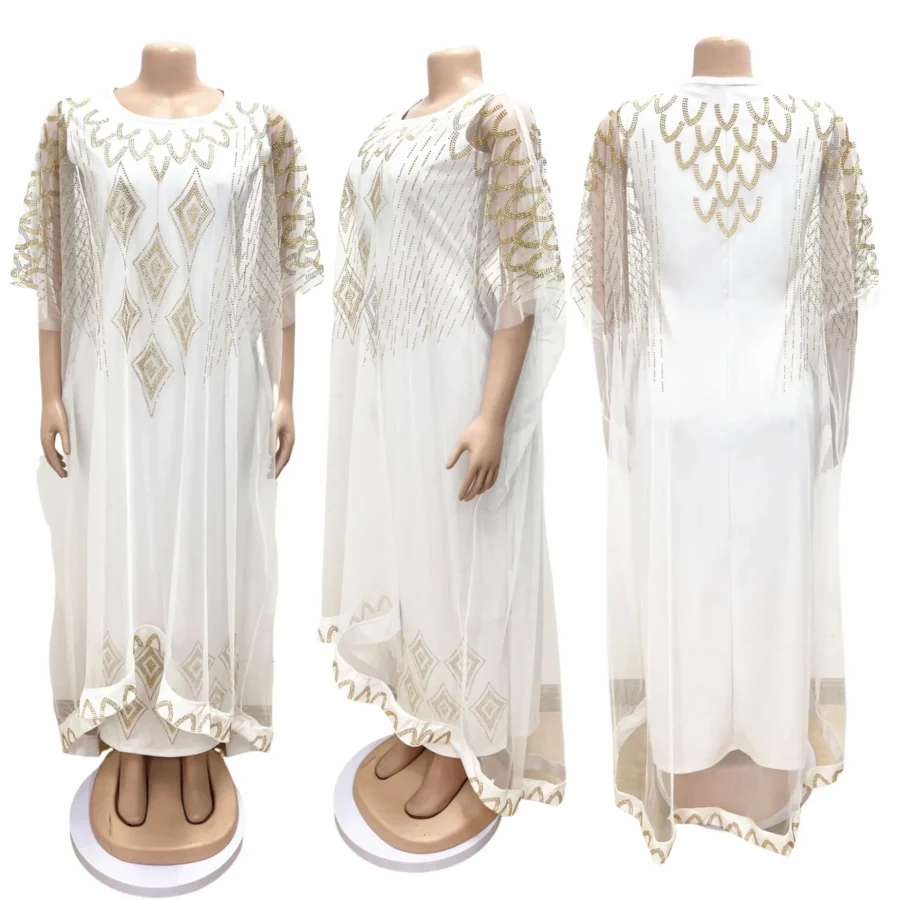 Traditional African Mesh Caftan Dress for Women - Elegant 2023 Design - Image 6