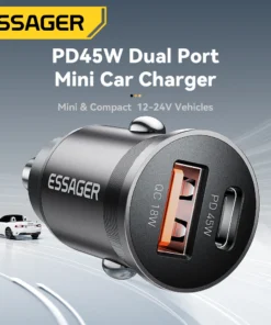 Alternative view of Essager 45W Car Charger Fast Charging Dual Port PD QC3.0 Type-C Quick Charger for iPhone 16 15 14 Samsung Xiaomi Huawei Oppo