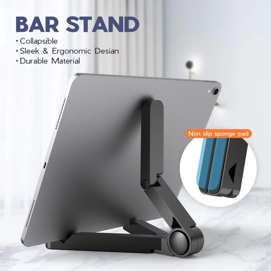 Portable Foldable iPad Stand for 4"-11" Tablets and Phones - Plastic Desktop Holder for Xiaomi, Samsung, and Huawei - Image 4