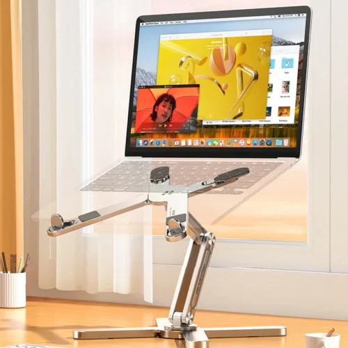 Portable Aluminum Laptop Stand with 360° Rotation and Heat Dissipation