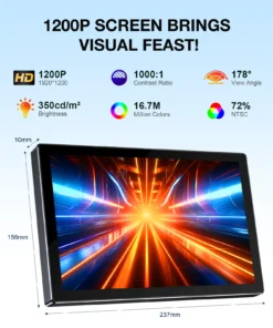 Alternative view of 10.1-Inch Portable IPS Touchscreen Monitor with Leather Case and VESA Mount Support