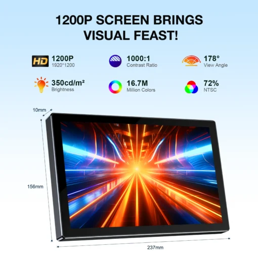10.1-Inch Portable Touchscreen Monitor with IPS Display and Leather Case for On-the-Go Users - Image 2
