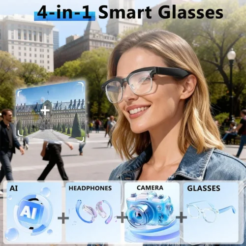 Alternative view of 2025 New Upgrade Smart Glasses With Camera Video Recording AI Photo Recognition Bluetooth Call Translation Voice Sunglasses Man