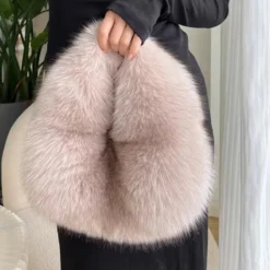 Half Moon Bags for Women with Fluffy Faux Fur and Luxury Small Tote Design