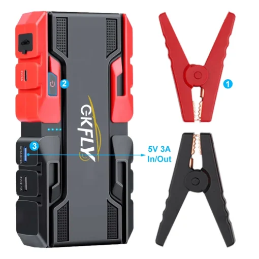 Car Jump Starter with 44.4Wh Power Bank for Diesel and Petrol Vehicles - Image 5
