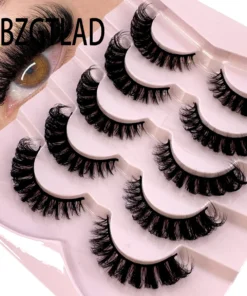 HBZGTLAD 3D natural cat eye fluffy soft cross 5 pairs of comic eyelashes Wispy natural eyelash extension eyelashes