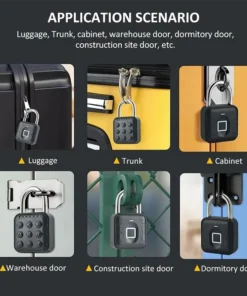 Alternative view of Tuya Bluetooth Fingerprint Padlock - Digital Luggage Lock with APP Control and Temporary Password, IP67 Waterproof