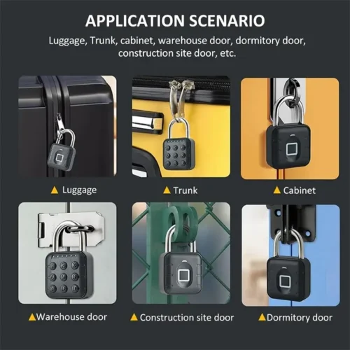 Alternative view of Tuya Bluetooth Fingerprint Padlock - Digital Luggage Lock with APP Control and Temporary Password, IP67 Waterproof