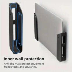 Under Desk Laptop Mount Shelf with Anti-Scratch Silicone for Laptops and Tablets