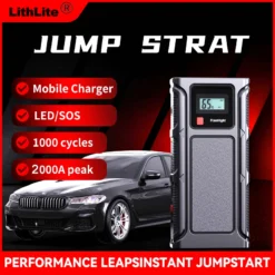 Car Jump Starter with 2000A Peak Current and 18000mAh Capacity for Petrol and Diesel Vehicles