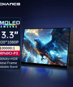 VCHANCE 13.3" OLED Portable Monitor - 1920x1080p with Metal Frame and Stand for Laptop and Mac