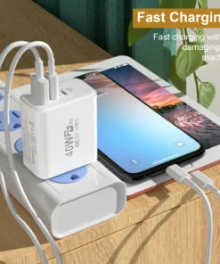 Alternative view of PD 60W Fast USB Charge Charger 3Ports EU/US Plug Wall Charger Adapter For iPhone 14 13 Xiaomi Huawei Samsung USB C Phone Charger